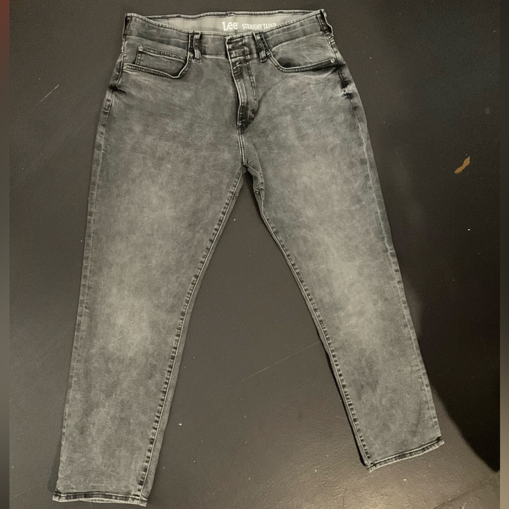 Lee Men's Washed Black Straight Jeans